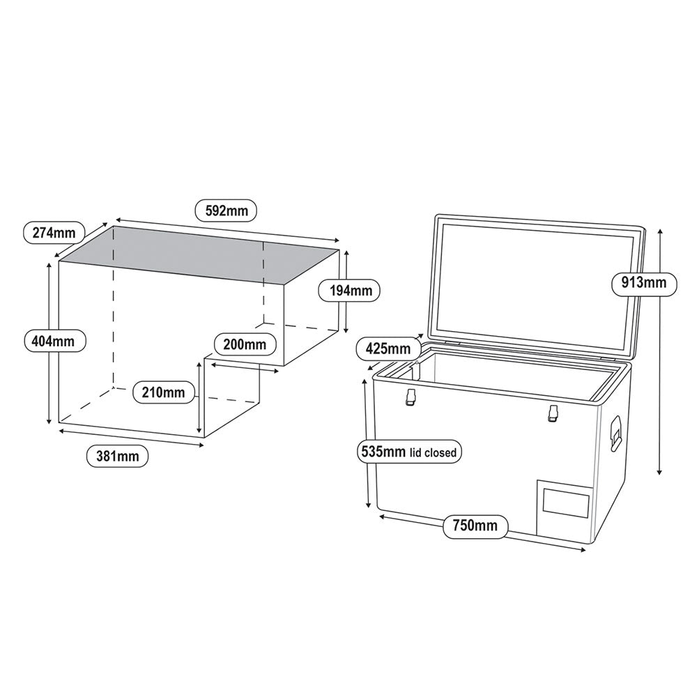 Goose Gear 55L Legacy Smart QC Fridge/Freezer