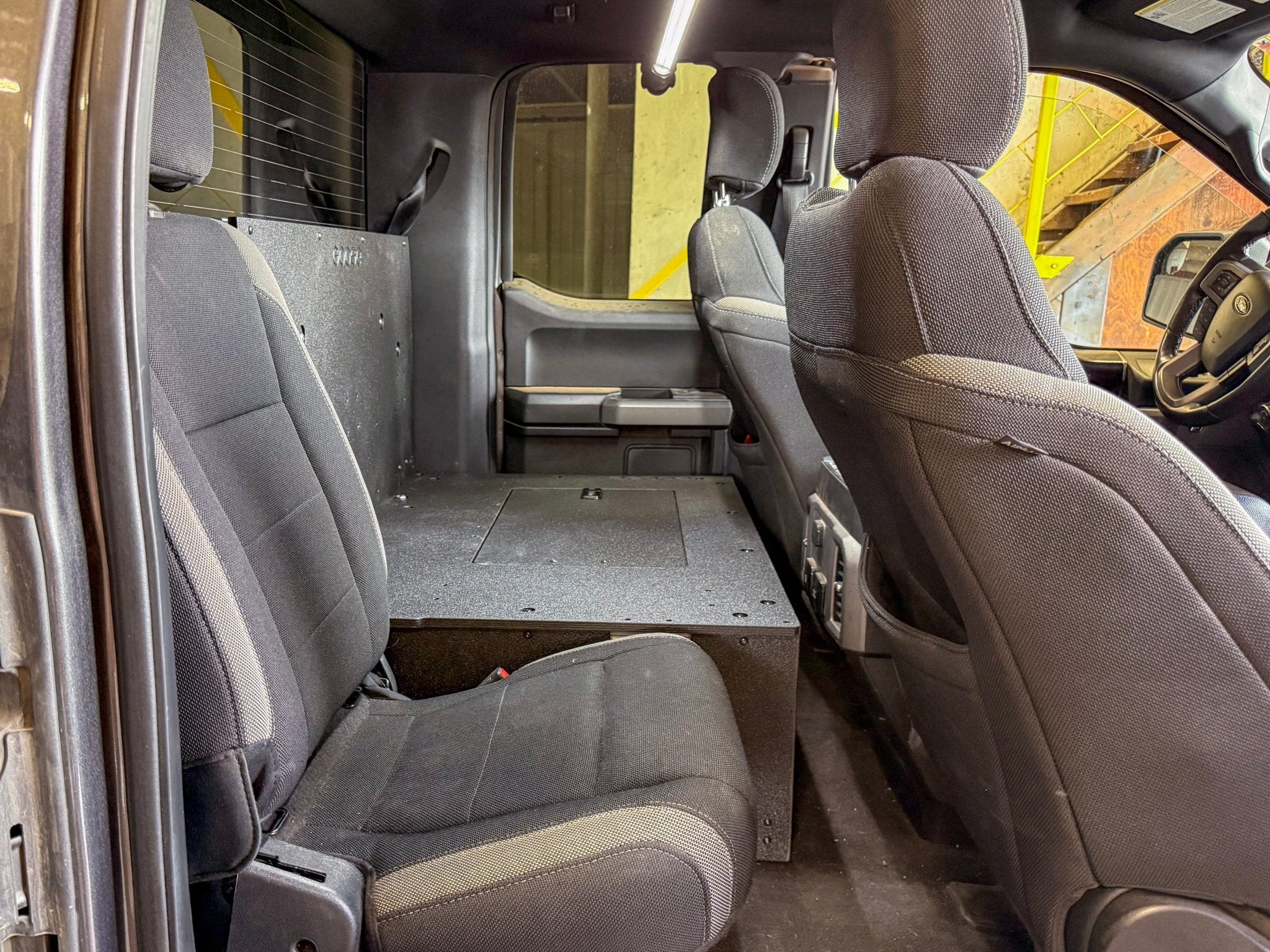 Goose Gear Ford - F - 150 - 2015 - Present - 13th & 14th Gen - Explore Series - SuperCab - Second Row - HIGH Seat Delete Plate System - Without Subwoofer