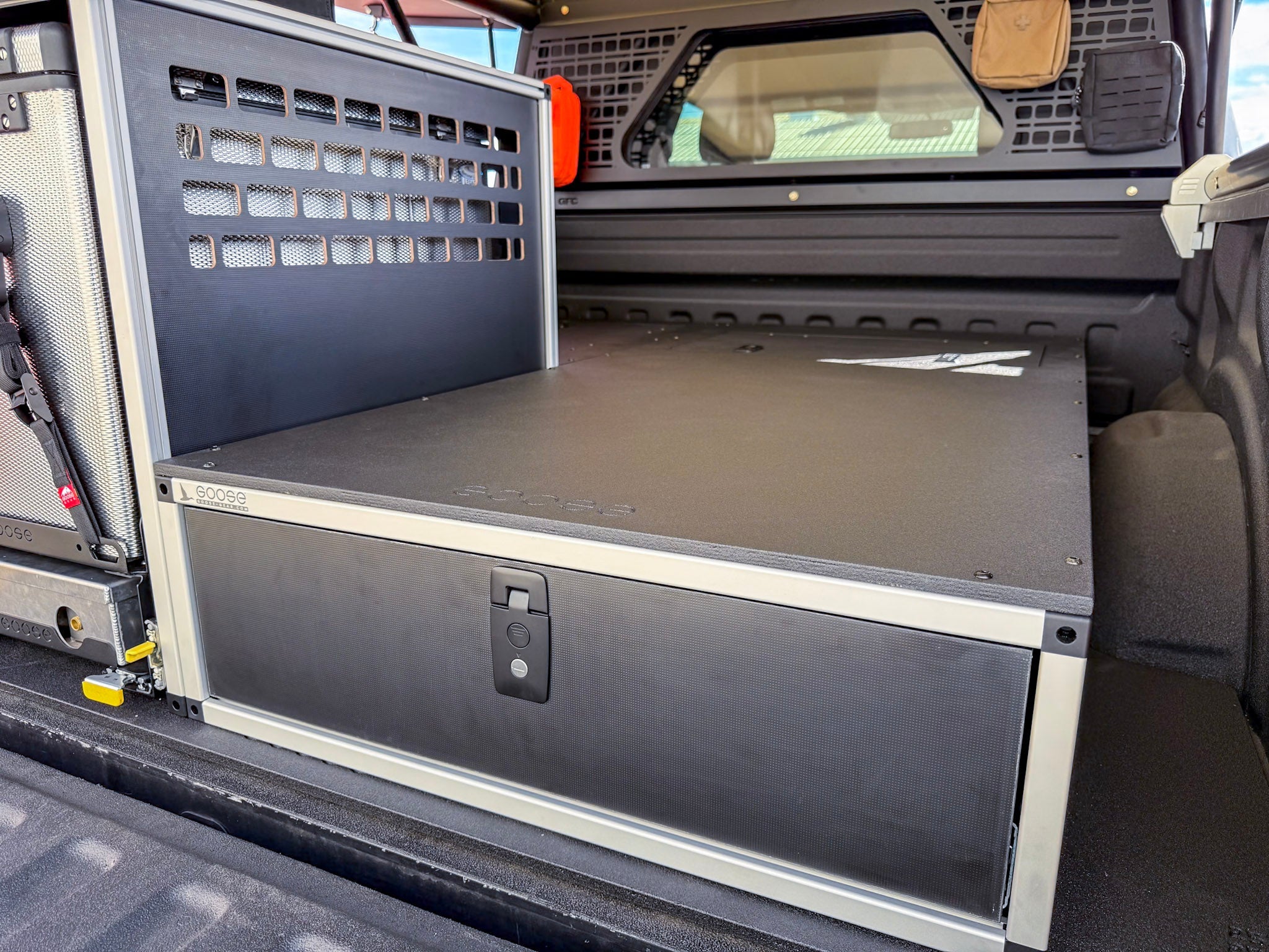 Goose Gear Ford F150 Raptor 2015 - 2020 2nd Gen. SuperCrew - Truck Bed Sleep Deck Drawer with Cubbie