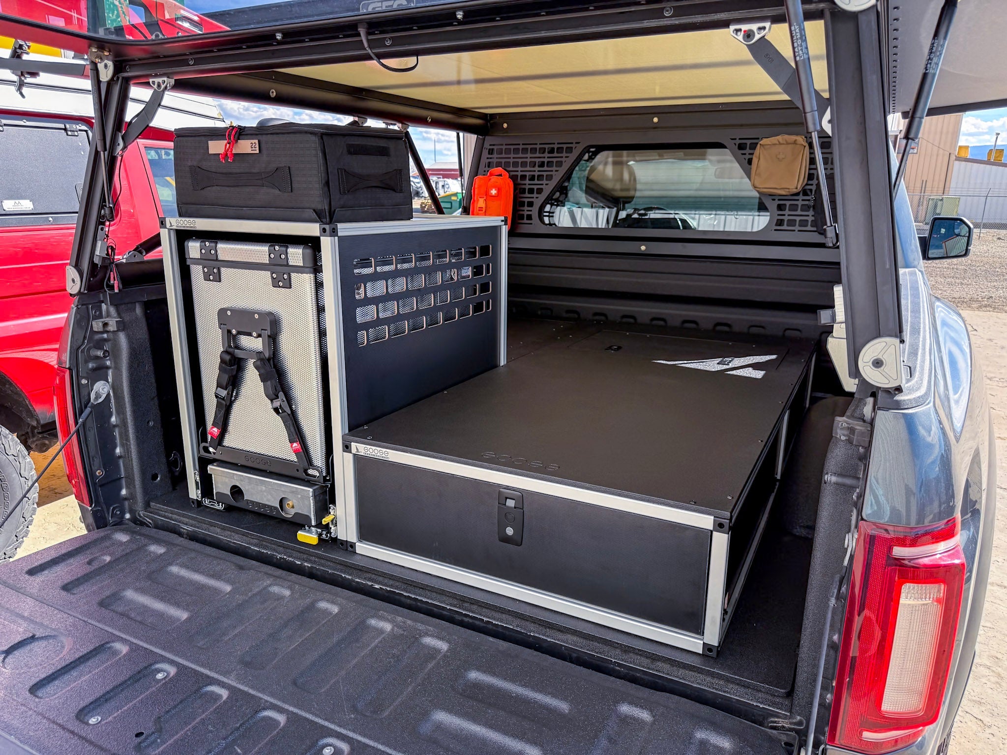 Goose Gear Ford F150 Raptor 2015 - 2020 2nd Gen. SuperCrew - Truck Bed Sleep Deck Drawer with Cubbie