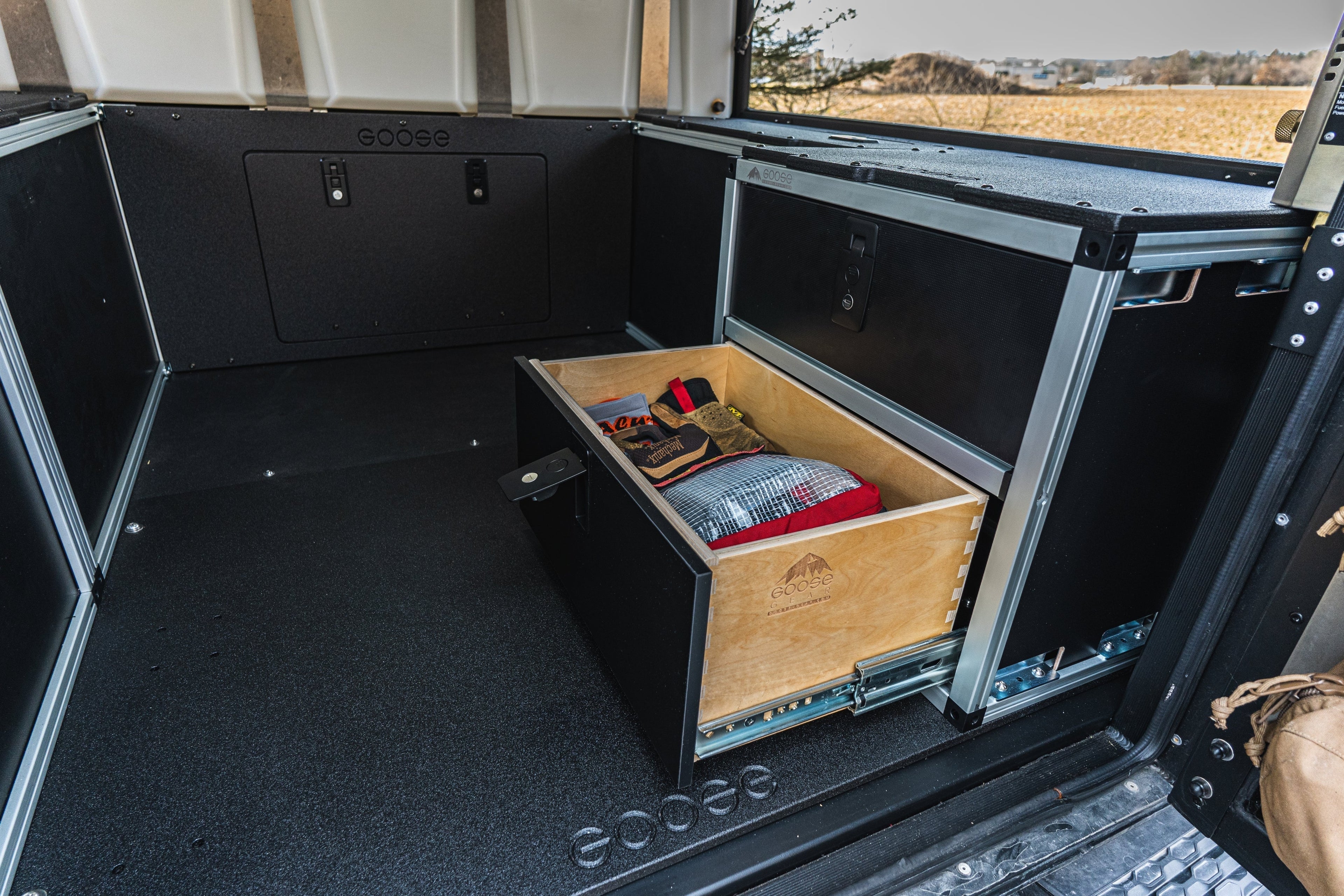 Goose Gear Alu-Cab Canopy Camper V2 - Ford Ranger 2019-Present 4th Gen. - Rear Double Drawer Module - 6&