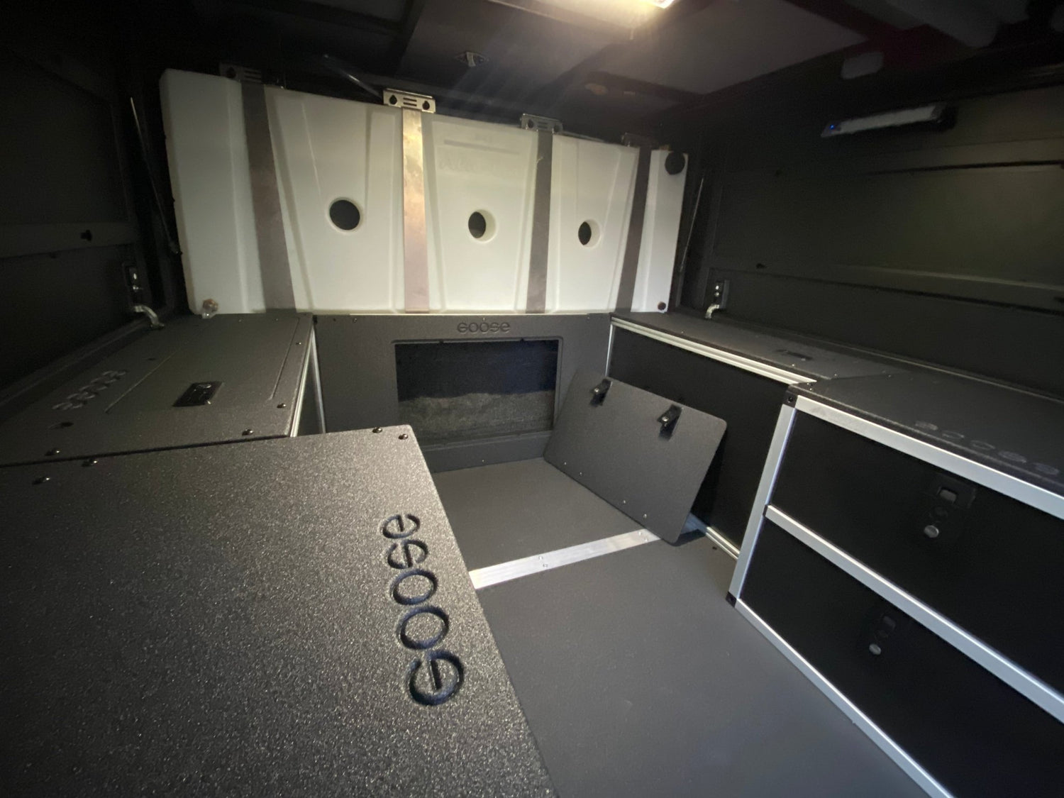 Goose Gear Alu-Cab Canopy Camper - Toyota Tacoma 2005-Present 2nd &amp; 3rd Gen. - Lower Bulkhead Panel