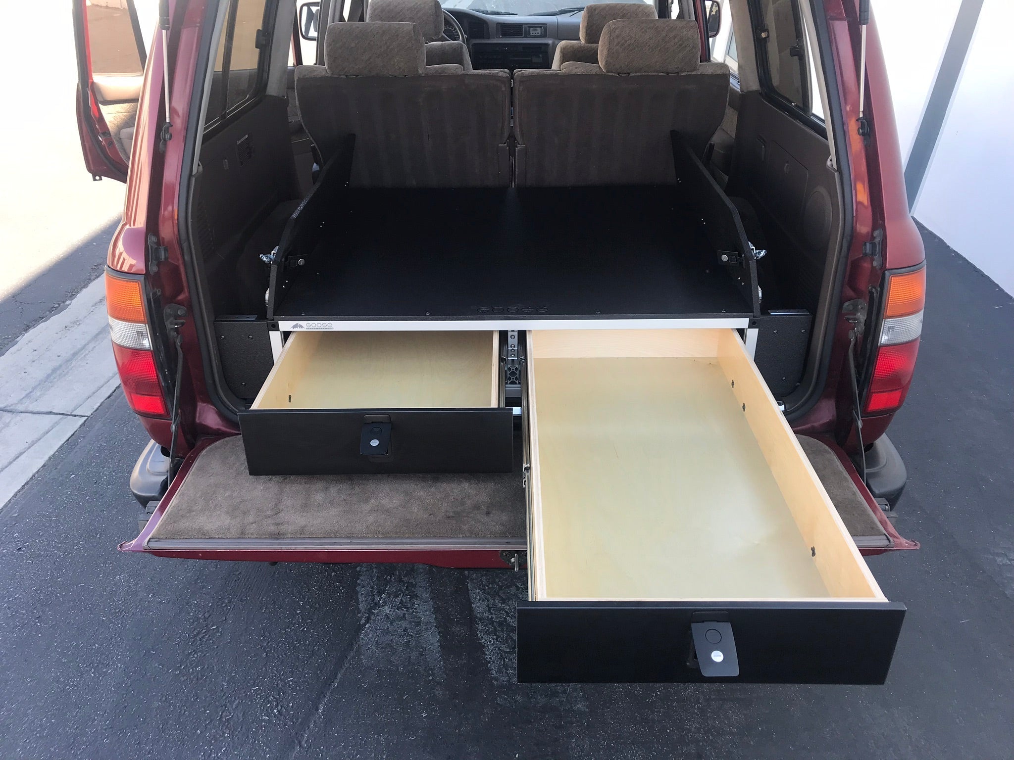 Goose Gear Toyota Land Cruiser 1991-1997 80 Series - Side x Side Drawer Module with Fitted Top Plate - 43-3/8" W x 8" H x 40" D