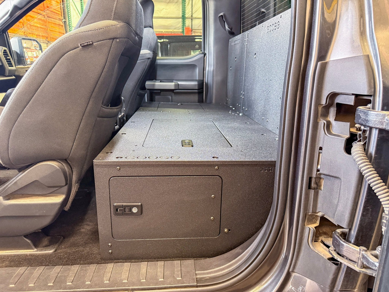 Goose Gear Ford - F - 150 - 2015 - Present - 13th &amp; 14th Gen - Explore Series - SuperCab - Second Row - HIGH Seat Delete Plate System - Without Subwoofer