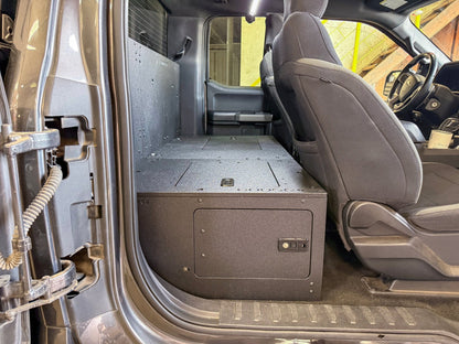 Goose Gear Ford - F - 150 - 2015 - Present - 13th &amp; 14th Gen - Explore Series - SuperCab - Second Row - HIGH Seat Delete Plate System - Without Subwoofer