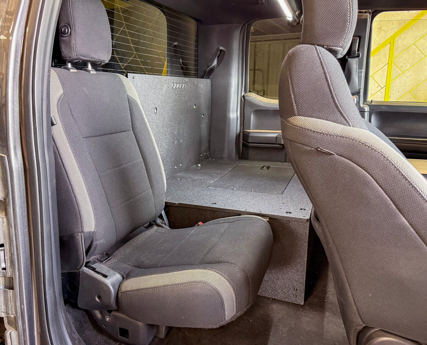 Goose Gear Ford - F - 150 - 2015 - Present - 13th &amp; 14th Gen - Explore Series - SuperCab - Second Row - HIGH Seat Delete Plate System - Without Subwoofer