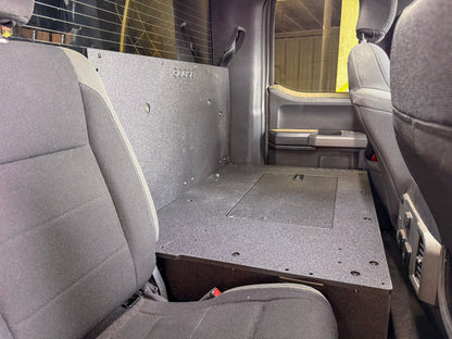 Goose Gear Ford - F - 150 - 2015 - Present - 13th &amp; 14th Gen - Explore Series - SuperCab - Second Row - HIGH Seat Delete Plate System - Without Subwoofer