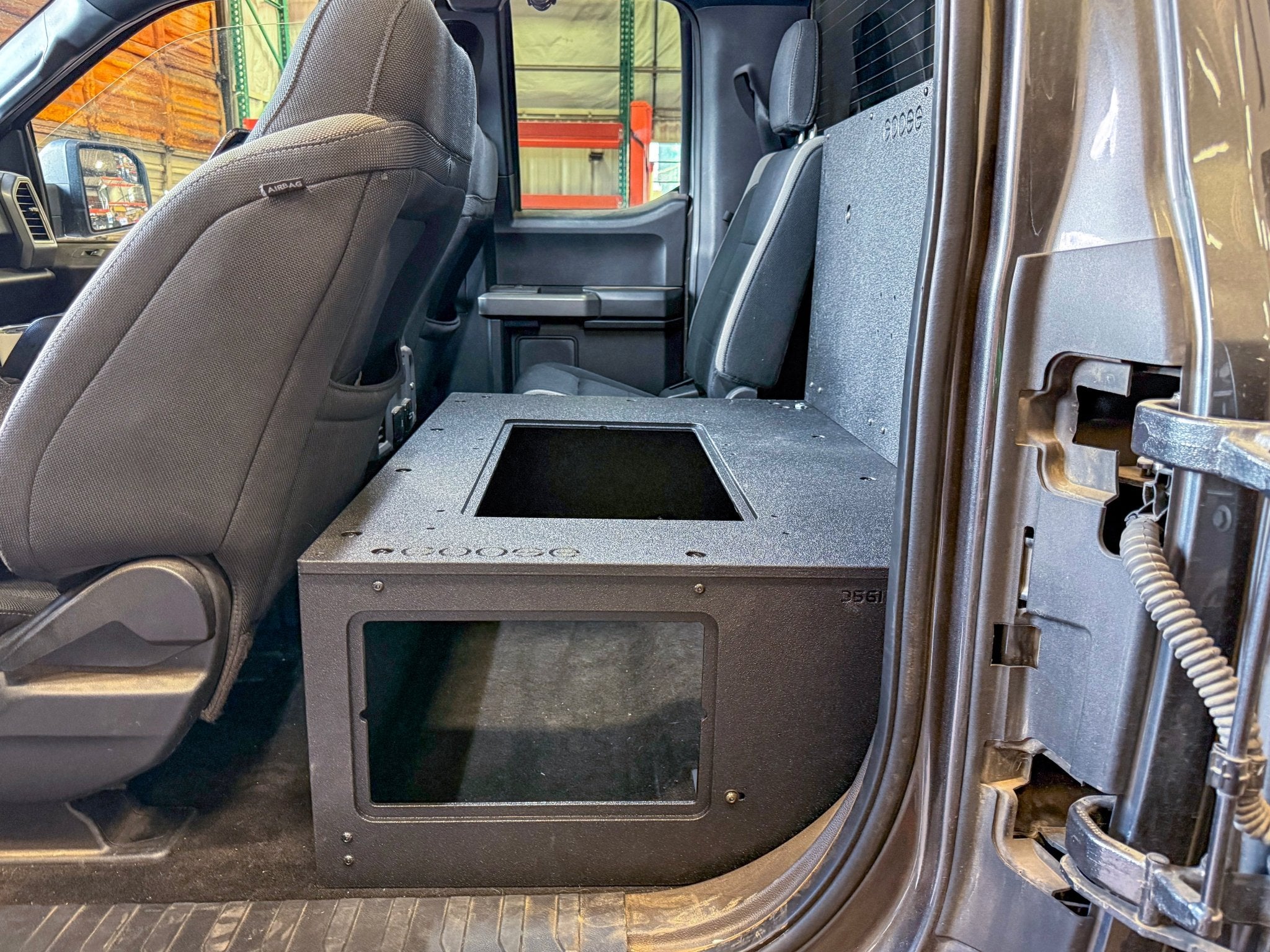 Goose Gear Ford - F - 150 - 2015 - Present - 13th &amp; 14th Gen - Explore Series - SuperCab - Second Row - HIGH Seat Delete Plate System - Without Subwoofer