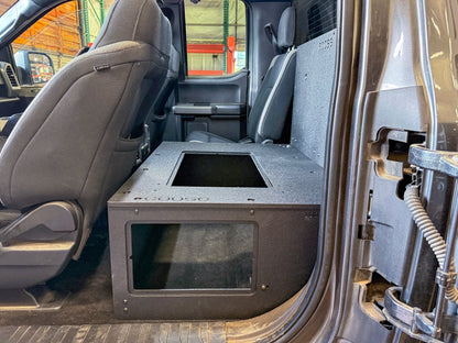 Goose Gear Ford - F - 150 - 2015 - Present - 13th &amp; 14th Gen - Explore Series - SuperCab - Second Row - HIGH Seat Delete Plate System - Without Subwoofer