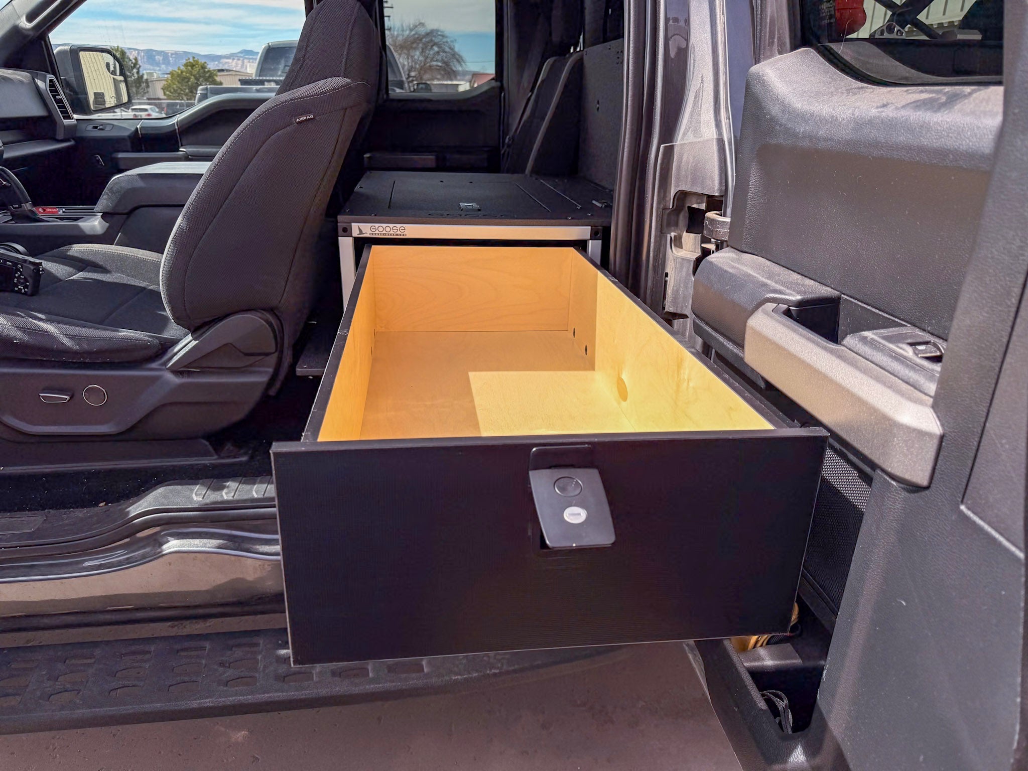 Goose Gear Ford - F150 - 2015 - Present - 13th - 14th Gen - Super Cab - without the center mounted B&amp;O Subwoofer - Explore Series - Single Drawer Module - With Fitted Top Plate