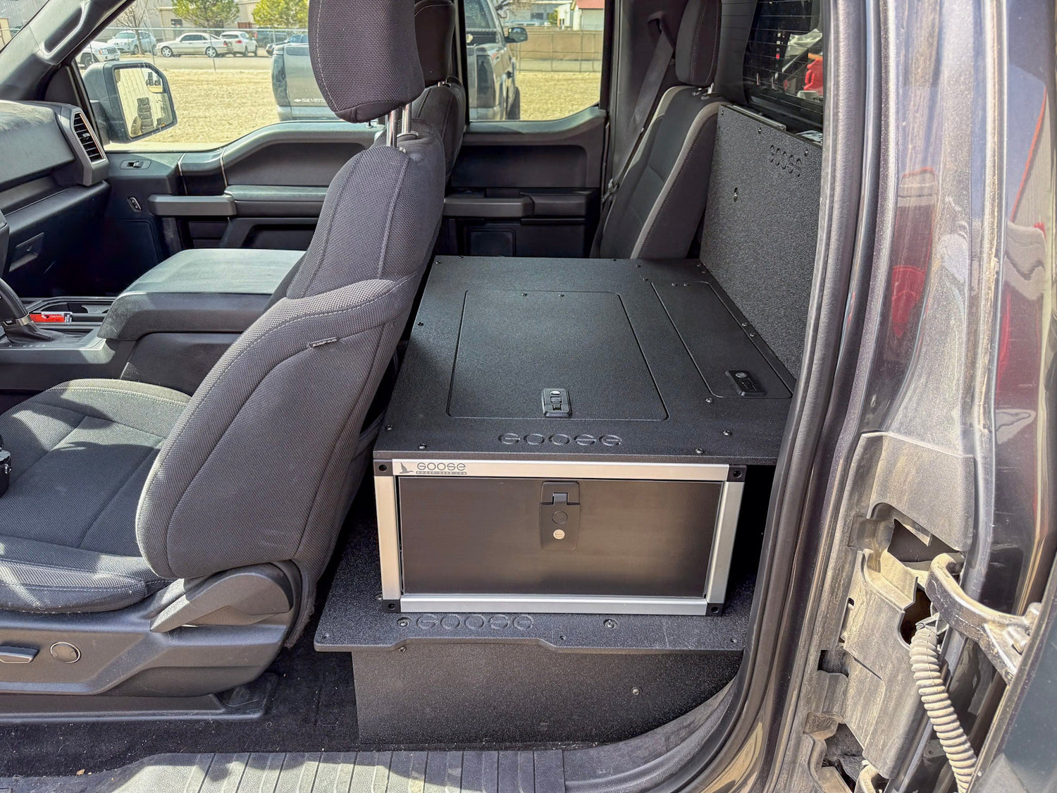 Goose Gear Ford - F150 - 2015 - Present - 13th - 14th Gen - Super Cab - without the center mounted B&amp;O Subwoofer - Explore Series - Single Drawer Module - With Fitted Top Plate