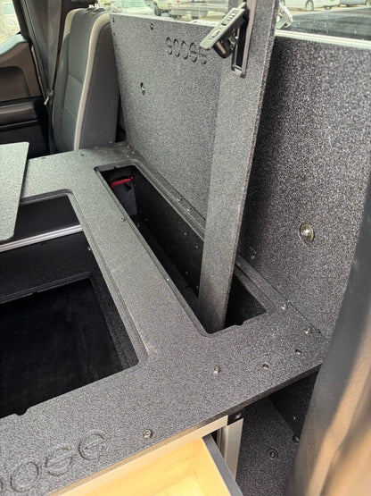 Goose Gear Ford - F250 - F550 - 2017 - Present - 4th - 5th Gen - Super Cab - without the center mounted B&amp;O Subwoofer - Explore Series - Single Drawer Module - With Fitted Top Plate
