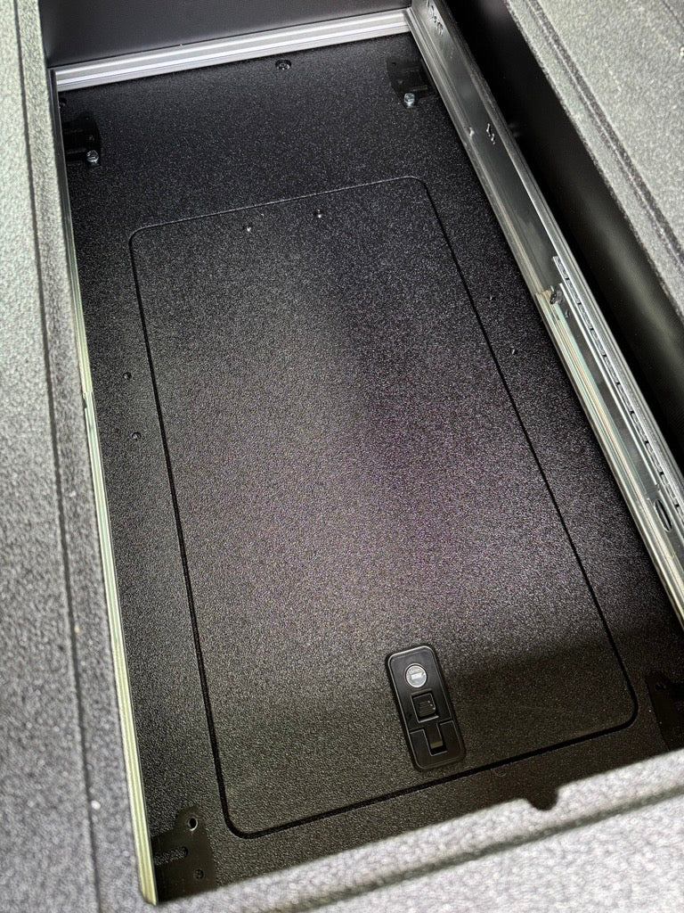 Goose Gear Ford - F250 - F550 - 2017 - Present - 4th - 5th Gen - Super Cab - without the center mounted B&amp;O Subwoofer - Explore Series - Single Drawer Module - With Fitted Top Plate