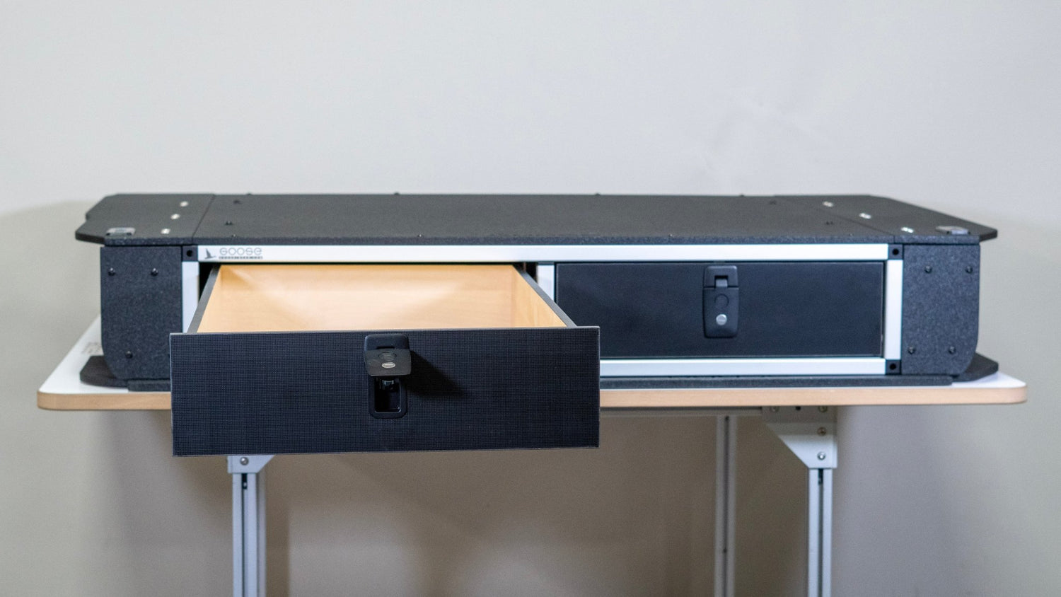 Goose Gear Toyota Land Cruiser 1991 - 1997 80 Series - Side x Side Drawer Module with Fitted Top Plate - 43 - 3/8" W x 8" H x 40" D