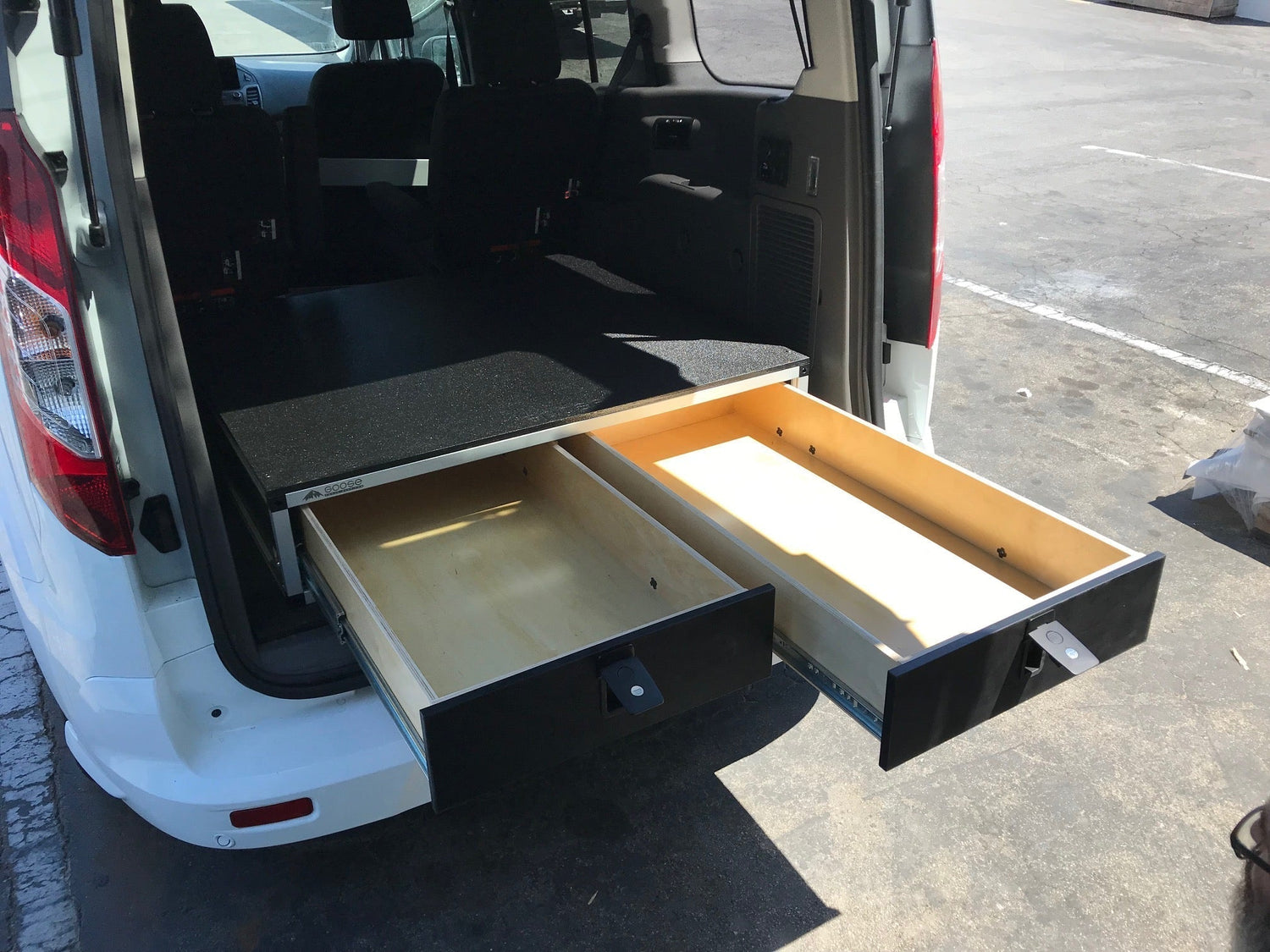 Goose Gear Ford Transit Connect 2014-Present 2nd Gen. - Side x Side Drawer Module - 43 3/8&quot; Wide x 8&quot; High x 40&quot; Depth