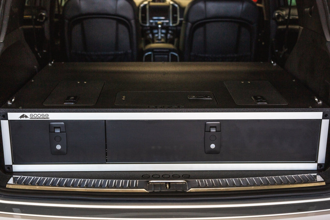 Goose Gear Porsche Cayenne &amp; Volkswagen Touareg 2011-2017 2nd Gen. - Side X Side Drawer Module with Fitted Top Plate