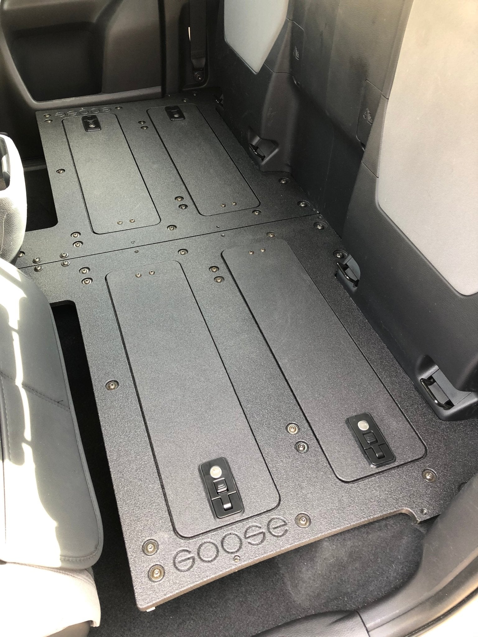 Goose Gear Toyota Tacoma 2016-Present 3rd Gen. Access Cab with Factory Seats - Second Row Seat Delete Plate System
